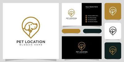 dog location logo vector design and business card