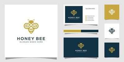 vector de logotipo de animales de abeja de miel