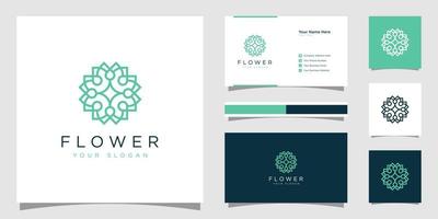 Creative elegant flower with leaf element logo and business card. logo for beauty  cosmetics  yoga and spa vector