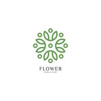 diseño de vector de icono de logotipo de flor elegante abstracto