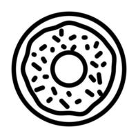 ilustración de vector de icono de línea de comida dulce donut