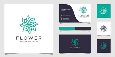 Minimalist elegant flower rose luxury beauty salon, fashion, skin care, cosmetic, yoga and spa products. logo templates and business card design. vector
