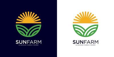 sun farm logo design vector