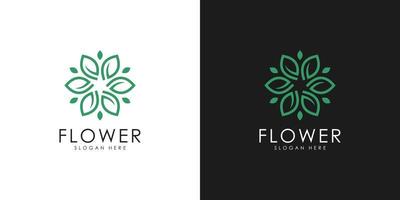 diseño de vector de icono de logotipo de flor elegante abstracto