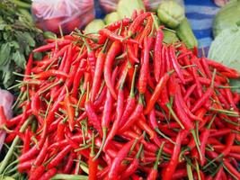 Close-up of fresh chilies pepper for sale in market