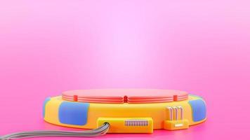Technology Background. Power podium bright colors empty stage. Sci-fi idea concept. photo