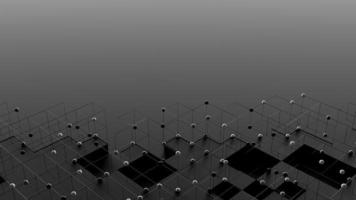 fondo abstracto de tecnología. gráfico futurista. rejilla cuadrada negra y red con diseño de círculo conectado. foto
