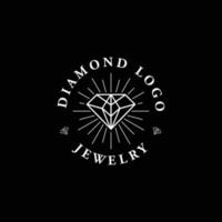 diseño de vector de logotipo de diamante línea mono