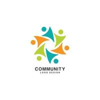 teamwork community people logo design vector