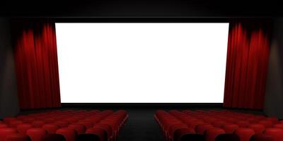 Cinema screen 3D rendering. Cinema mock-up screen. 3D rendering photo