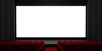 Cinema screen 3D rendering. Cinema mock-up screen. 3D rendering photo