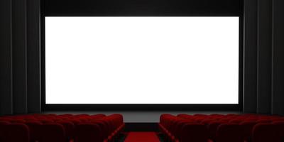 Cinema screen 3D rendering. Cinema mock-up screen. 3D rendering photo