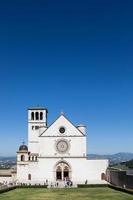 Assisi village in Umbria region, Italy. The most important Italian Basilica dedicated to St. Francis - San Francesco. photo