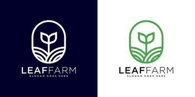 leaf farm logo design vector