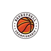 diseño de vector de emblema de logotipo de baloncesto