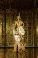 Khon, Is a classic Thai dance in a mask. This is Hanuman expressing his love to Miss. Suphan Matcha. photo