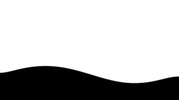 Abstract black ball jumps up from the the sea wave. Animation of black ink dot shape on white background. Seamless looping. Video animated background.