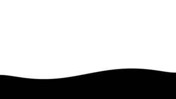 Abstrakter schwarzer Ball springt nach vorne in die Meereswellen. animation der schwarzen tintenpunktform auf weißem hintergrund. nahtlose Schleife. Video animierter Hintergrund.