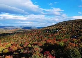Aerial drone view of Vermont foliage photo