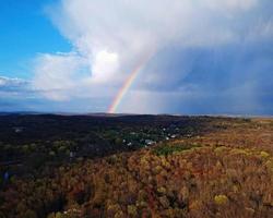Aerial drone view of a rainbow photo