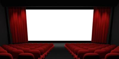 Cinema screen 3D rendering. Cinema mock-up screen. 3D rendering photo