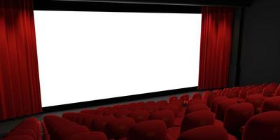 Cinema screen 3D rendering. Cinema mock-up screen. 3D rendering photo