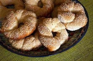 Turkish pastry simita buns. photo