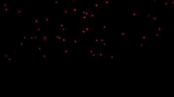 animatie van confetti die valt met rode sneeuwbal op zwarte hemelachtergrond video