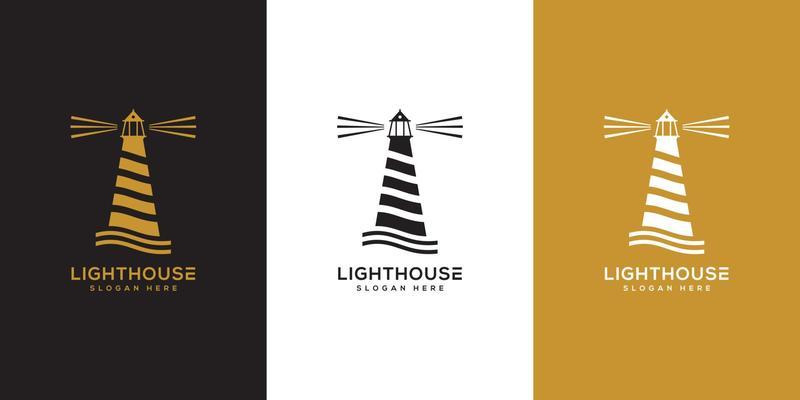 lighthouse logo design vector template