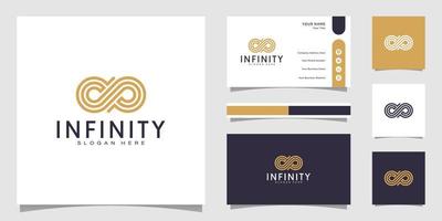 infinity loop with line art style symbol and business card vector