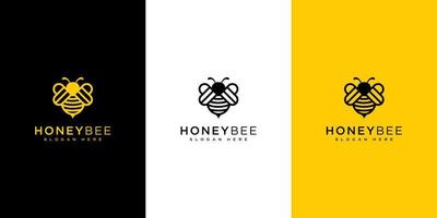 diseño de vector de logotipo de animales de abeja de miel