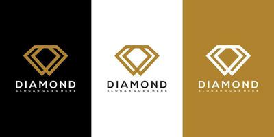 diseño de vector de logotipo de diamante línea mono