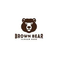 brown Bear head mascot logo vector designs