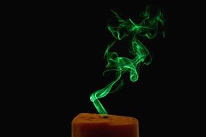 Colorful candle smoke photo