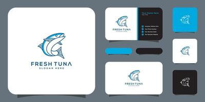 tuna fish logo vector design and business card