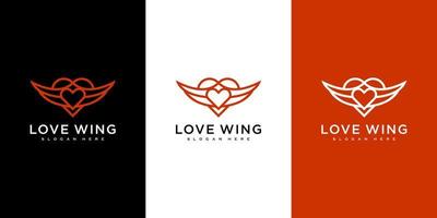 love wing logo vector design line style