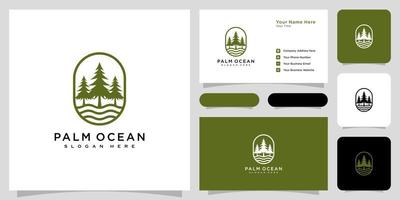pine tree ocean icon illustration isolated vector sign symbol