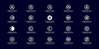 Set of initial letter a,b,c and d logo design template. icons for business of luxury, elegant, simple vector