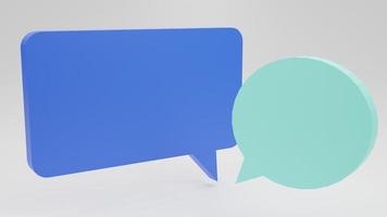 Blank bubble talk or comment sign symbol isolate background. copy space, 3D rendering illustration photo