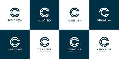 Set of initial letter C abstract logo vector template