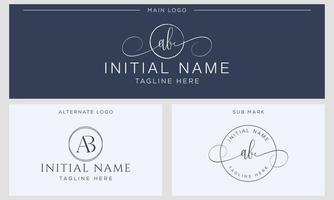 A B BA Initial handwriting signature logo template vector. Hand lettering for designs vector