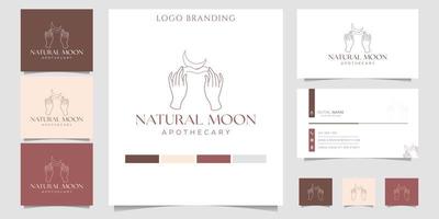 Beauty logotype with botanical ornaments with business card template Vector