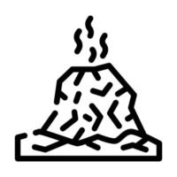 ilustración de vector de icono de línea de desastre de erupción