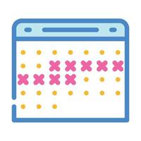 ilustración de vector de icono de color de planificación de calendario