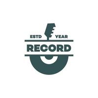 vintage logo Music Studio Recording, vector design Inspiration