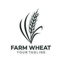 vintage wheat farming, farmer, agriculture logo template vector illustration design