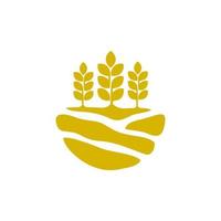 cultivo de trigo, agricultor, agricultura logo plantilla vector ilustración diseño