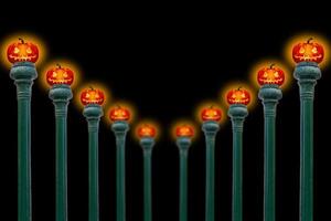 Halloween Concept background with pumpkin lanterns. photo