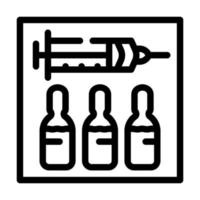 syringe with vaccine line icon vector illustration