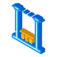 height control parking gate isometric icon vector illustration